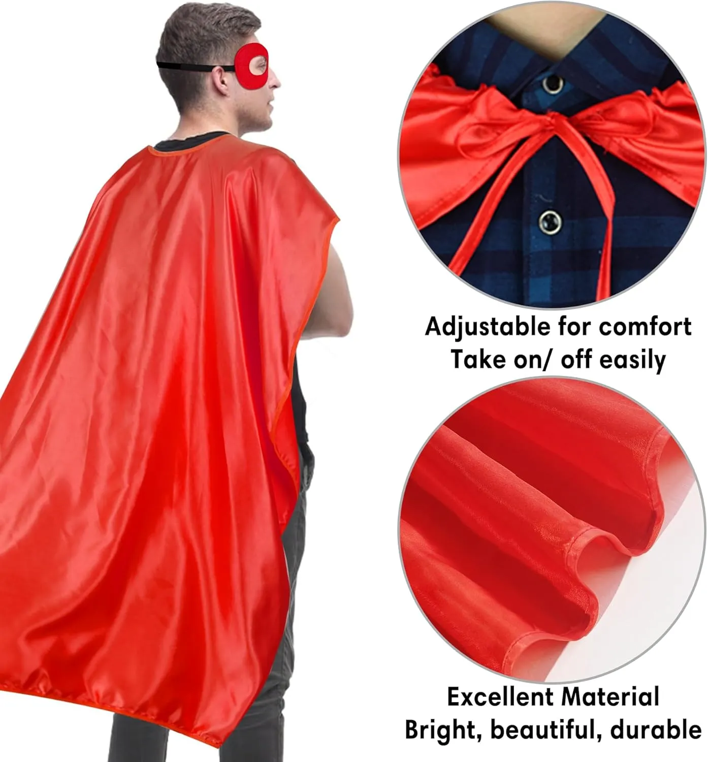 D.Q.Z Bulk Superhero-Capes and Masks for Adults Super Hero Group Costume Dress Up Team Building Halloween Party,10 Pack