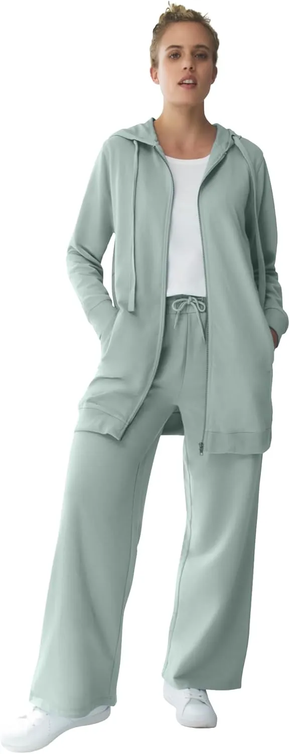 ellos Plus Size Wide Leg French Terry Sweatpant