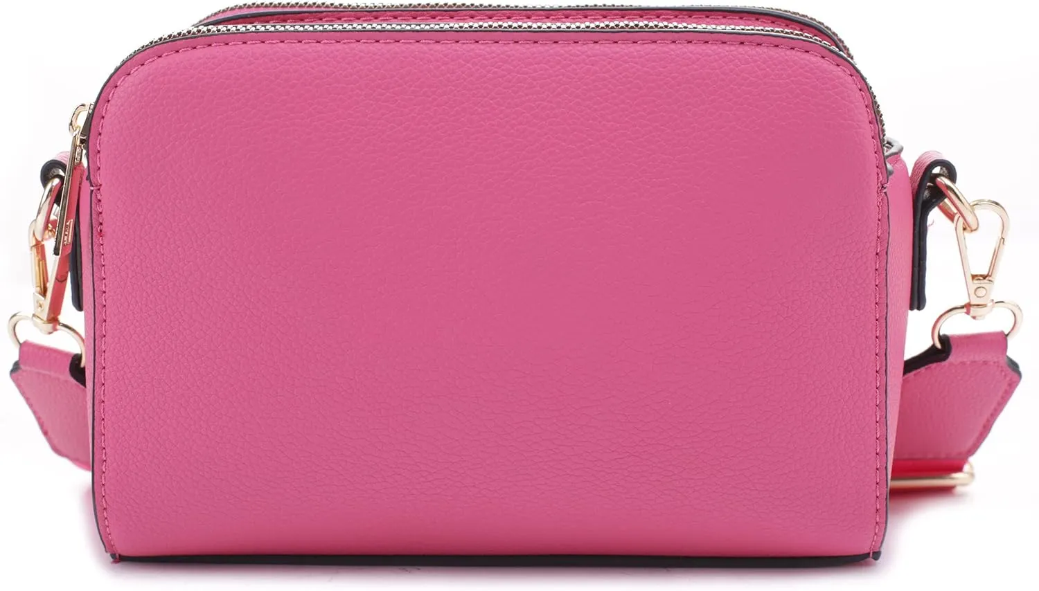EVVE Crossbody Bags for Women Trendy Triple Zip Small Crossbody Camera Bag Purse with Wide Guitar Strap