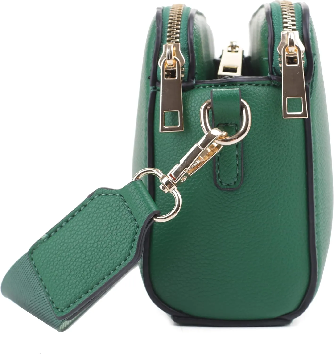 EVVE Crossbody Bags for Women Trendy Triple Zip Small Crossbody Camera Bag Purse with Wide Guitar Strap