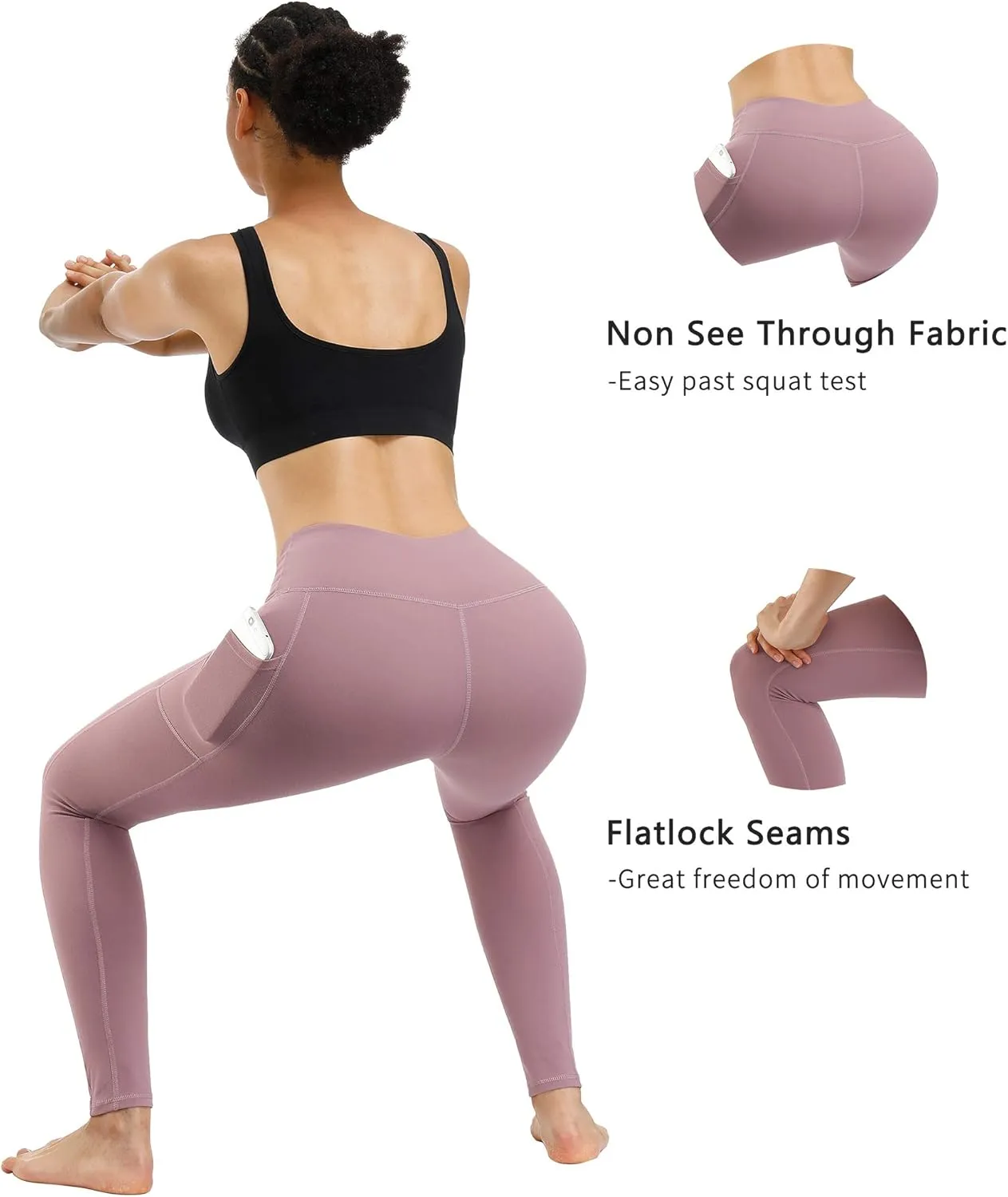 Fengbay 3 Pack High Waist Yoga Pants,Yoga Pants for Women Tummy Control Workout Pants 4 Way Stretch Leggings with Pockets