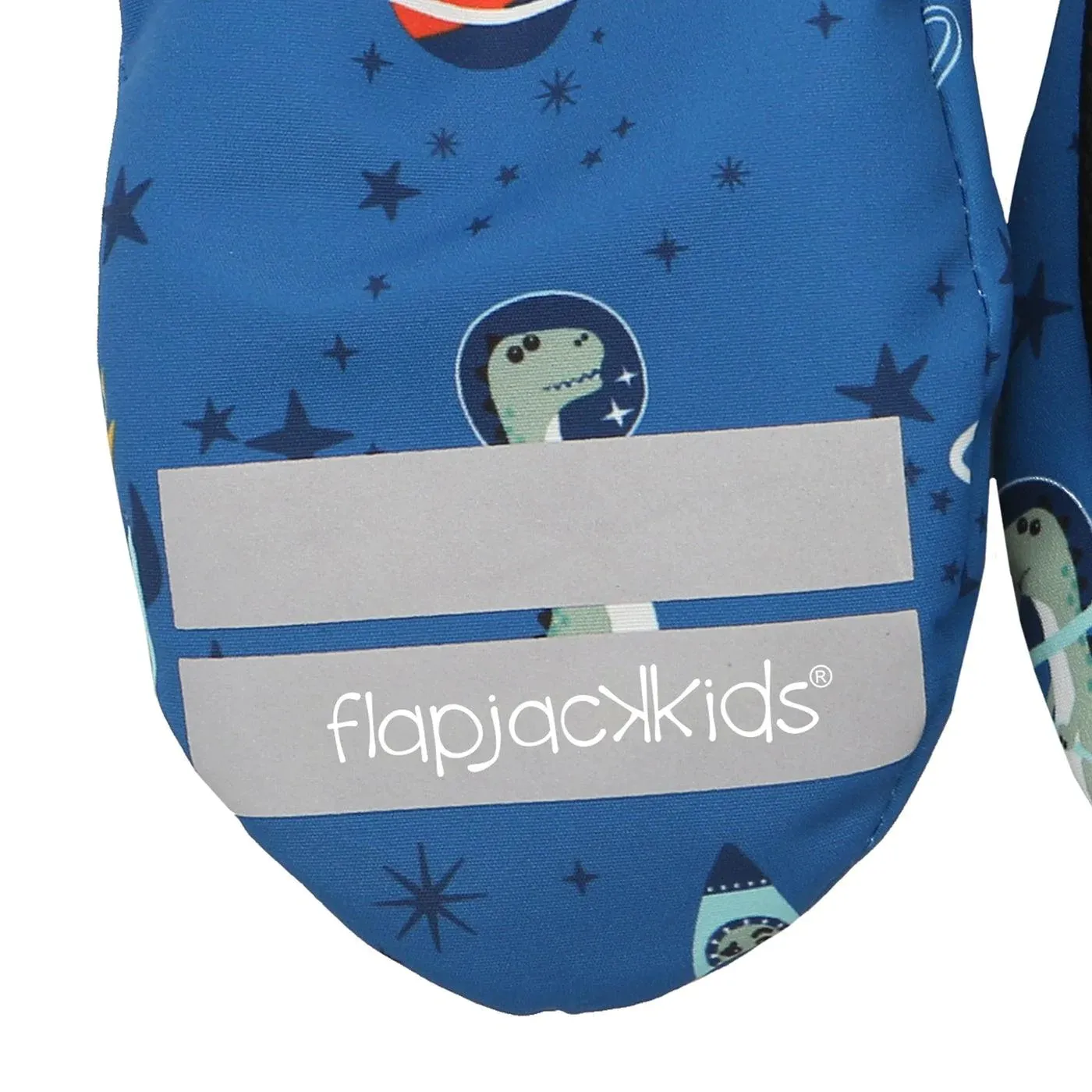 Flapjack Kids Water Repellent Ski Mittens Dinos Blue