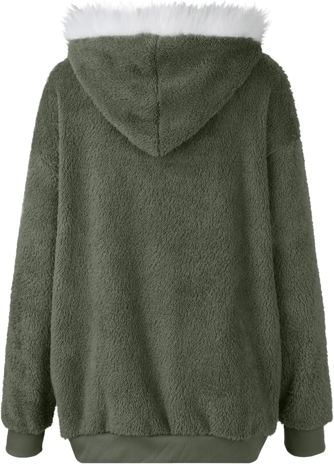 Fleece Jacket Women Sherpa Jacket Zip Up Hooded Oversized Coats Warm Winter Coats for Women 2024 with Pockets
