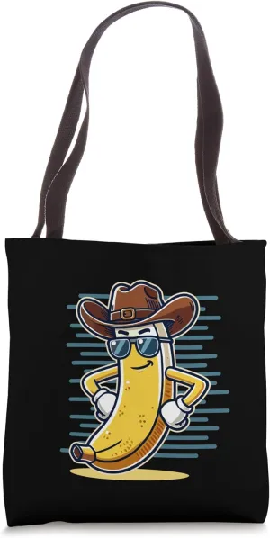 Funny Banana Cowboy tee - Saddle Up for Laughs Tote Bag