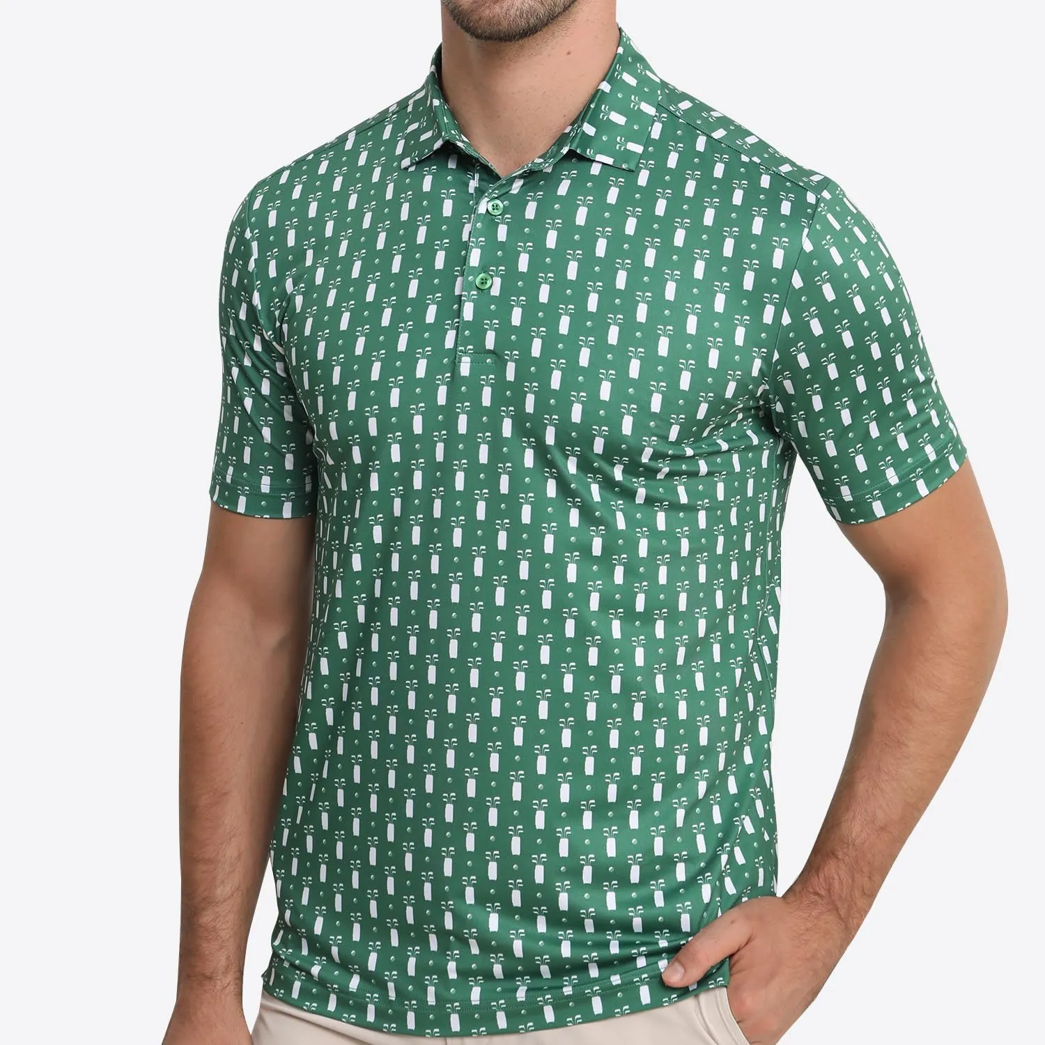 Funny Golf Polo Shirt Mens Dry Fit Print Moisture Wicking Athletic Soft Breathable Golf Polo T-Shirt