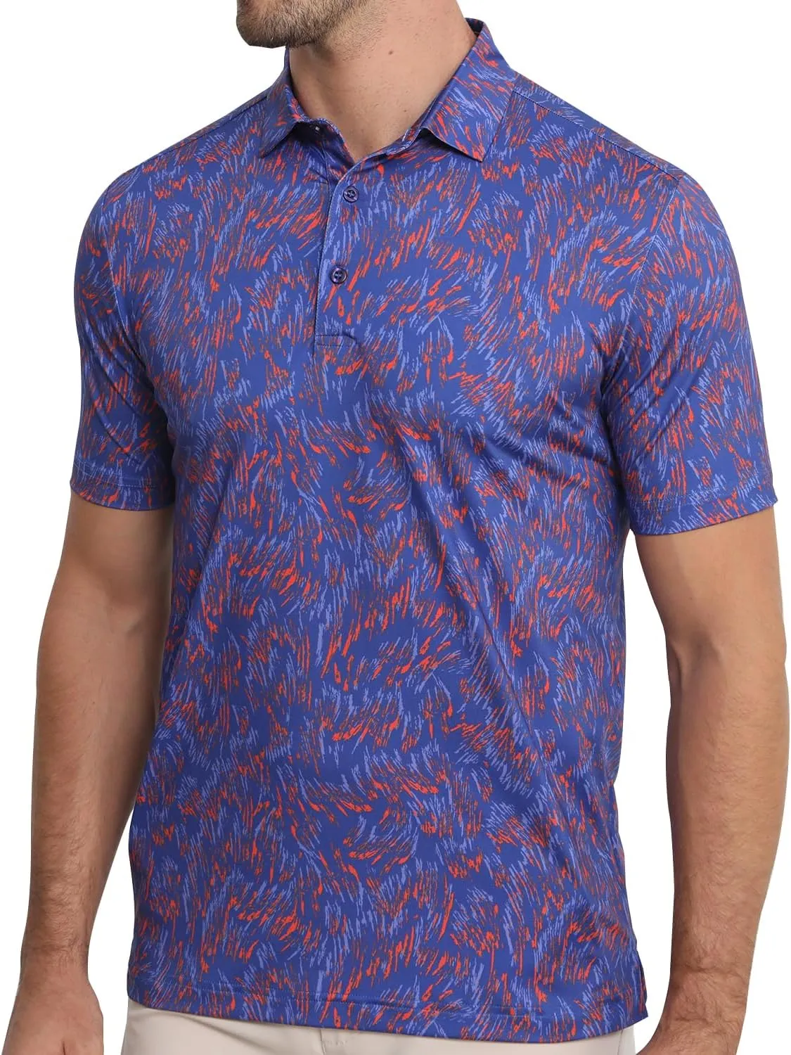 Funny Golf Polo Shirt Mens Dry Fit Print Moisture Wicking Athletic Soft Breathable Golf Polo T-Shirt