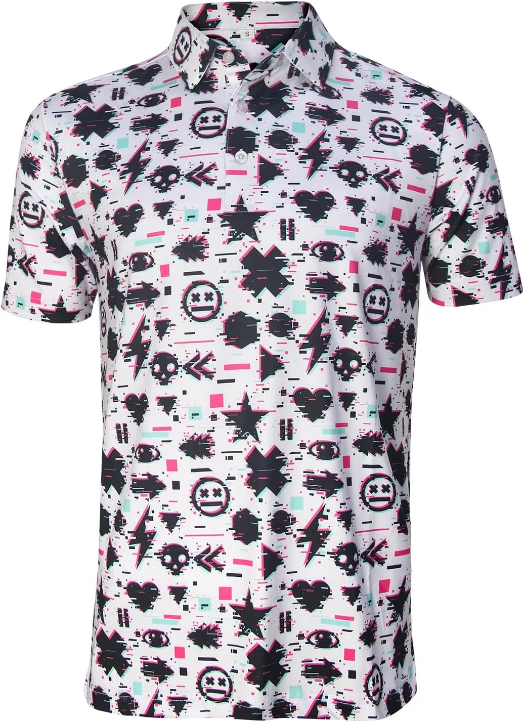 Funny Golf Polo Shirt Mens Dry Fit Print Moisture Wicking Athletic Soft Breathable Golf Polo T-Shirt