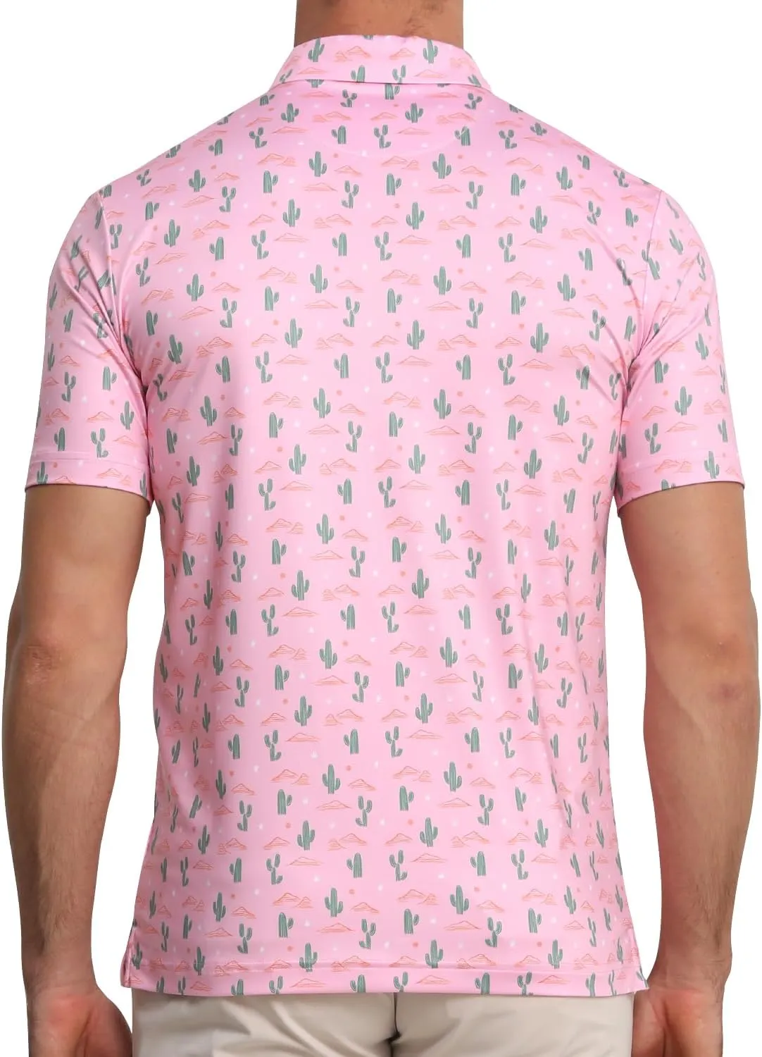 Funny Golf Polo Shirt Mens Dry Fit Print Moisture Wicking Athletic Soft Breathable Golf Polo T-Shirt