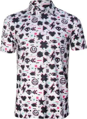 Funny Golf Polo Shirt Mens Dry Fit Print Moisture Wicking Athletic Soft Breathable Golf Polo T-Shirt
