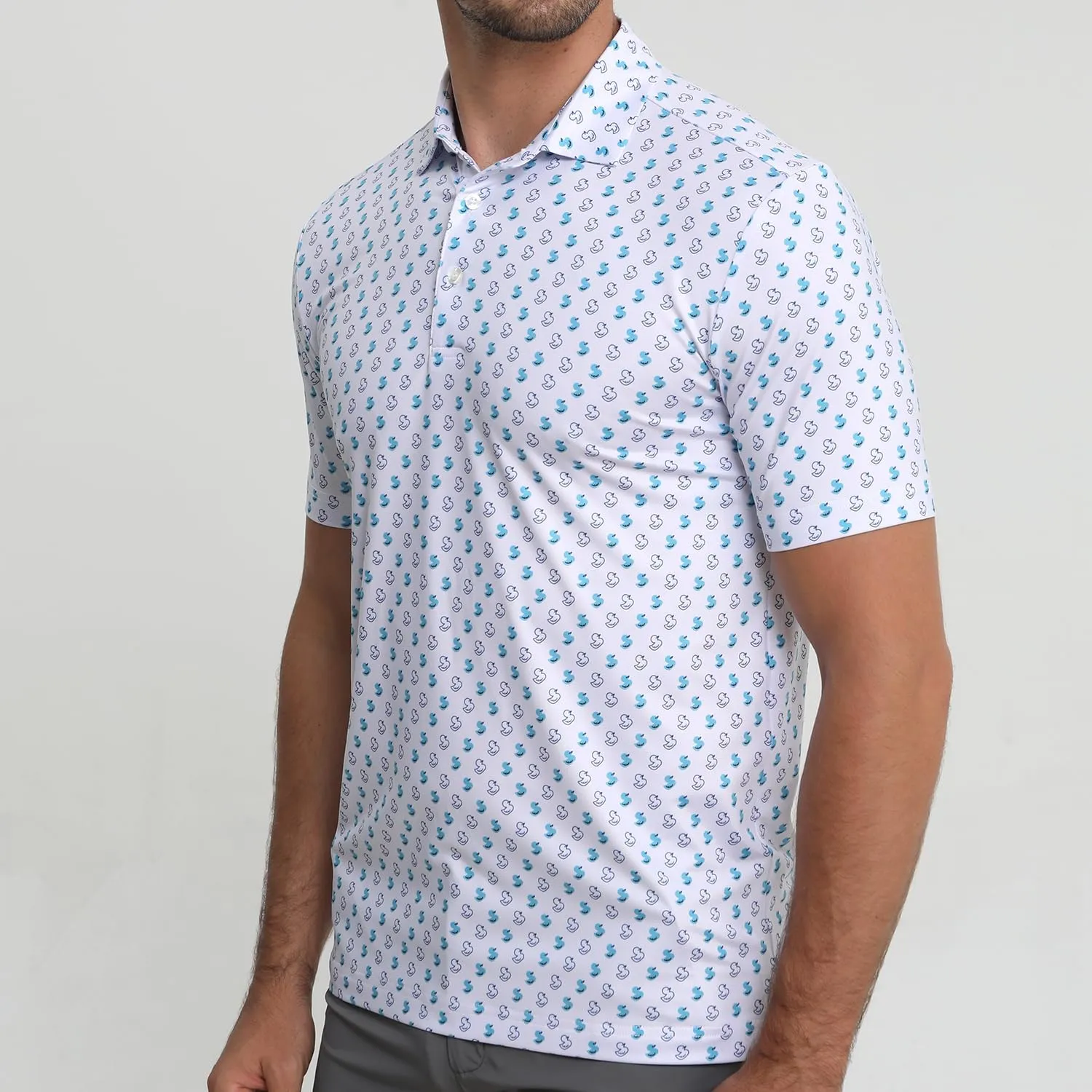 Funny Golf Polo Shirt Mens Dry Fit Print Moisture Wicking Athletic Soft Breathable Golf Polo T-Shirt