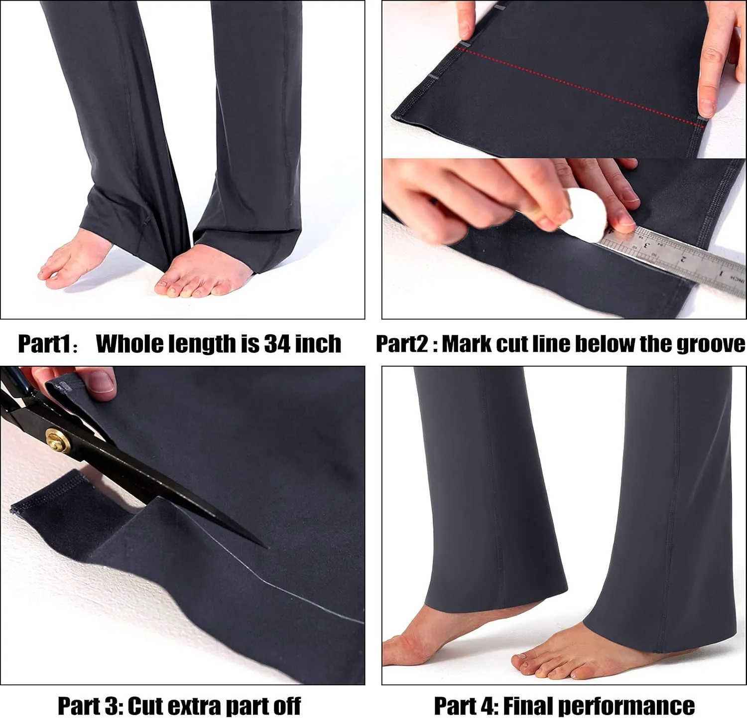 G Gradual Women's Yoga Pants 4 Pockets High Waist Dress Pants Tall Bootcut Work Pants