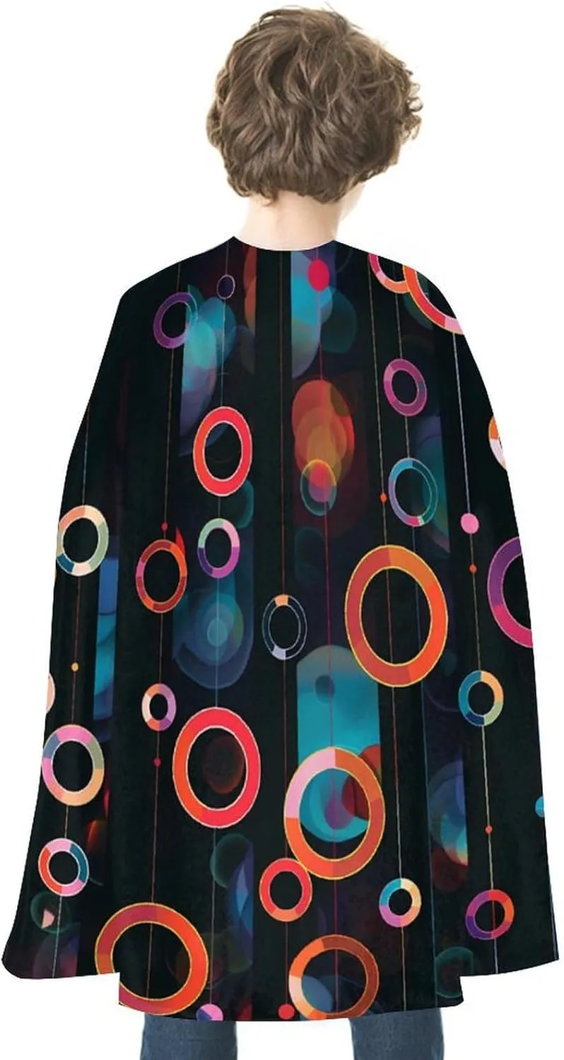 Geometric Cricles Halloween Cape Christmas Cloak Cosplay Costume Party Cape for Women Men