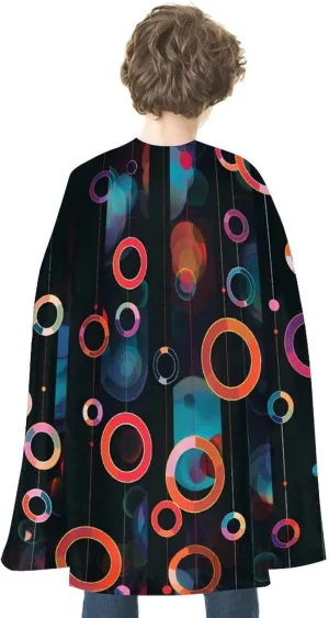 Geometric Cricles Halloween Cape Christmas Cloak Cosplay Costume Party Cape for Women Men