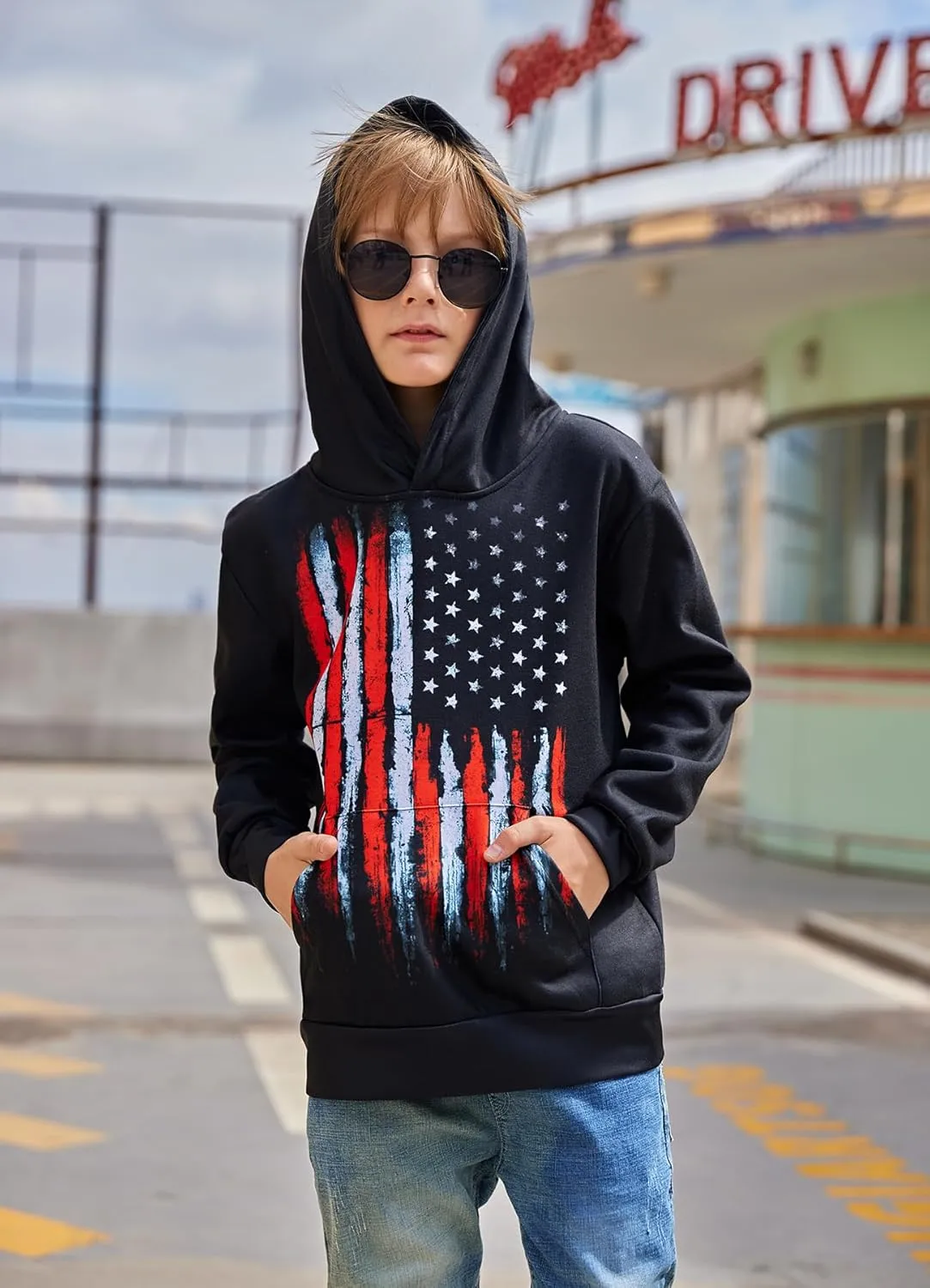 Goodstoworld Boys Girls Warm Fleece 3D Graphic Hoodies Sweatshirt with Pockets Size 5-16 Years