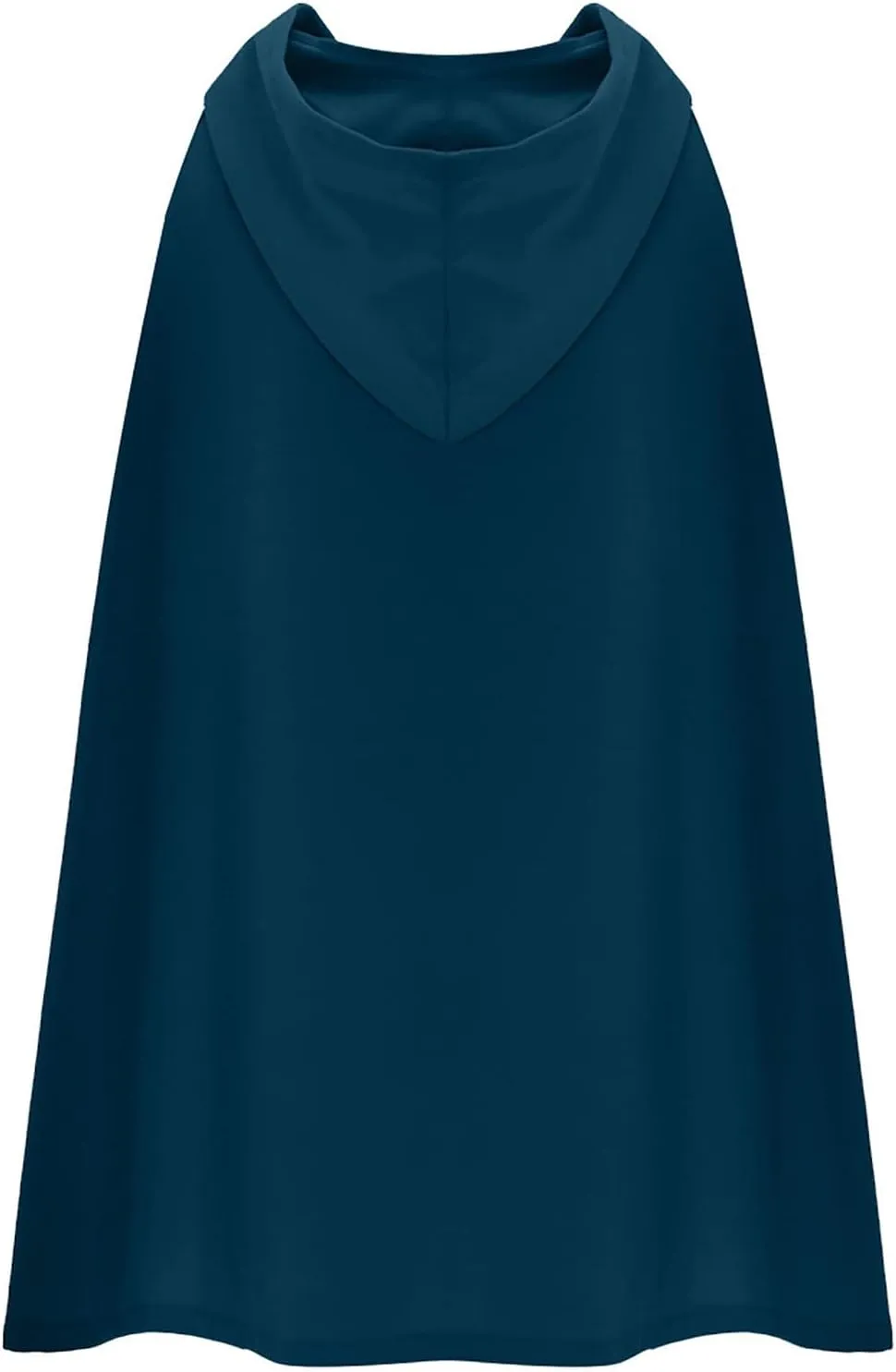 Gothic Hooded Cloak for Women Halloween Solid Open Front Pea Coat Cardigan Midi Batwing Poncho Cape Coat