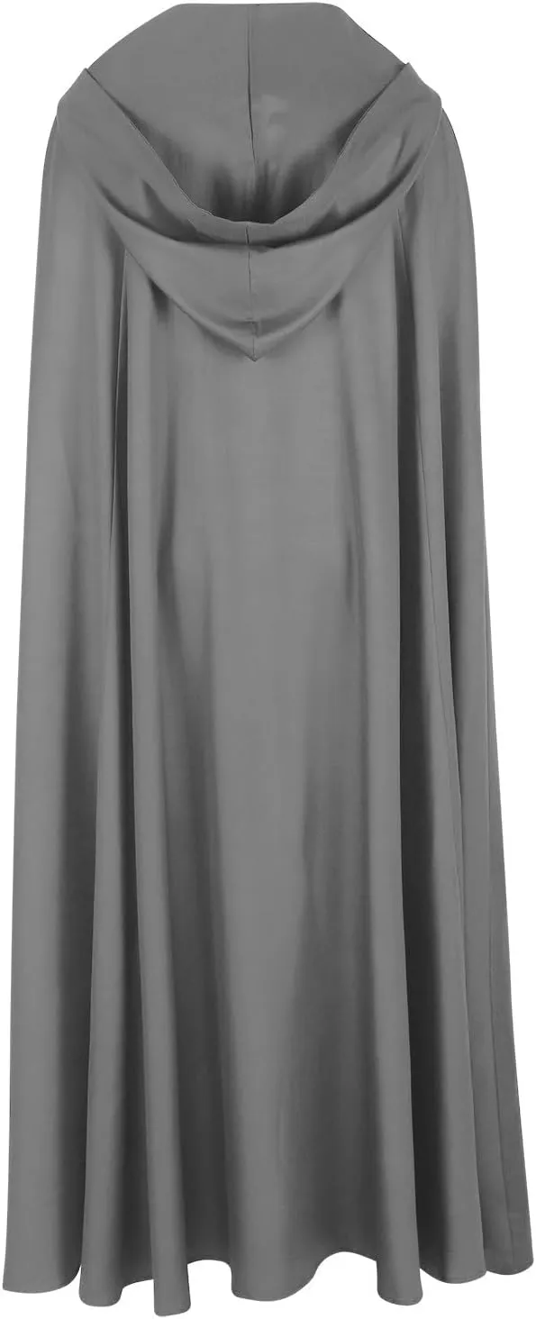 Gothic Witch Hooded Cloak for Women Men Halloween Cosplay Costume Cloak Adult Unisex Maxi Cape Trench Coat with Hood