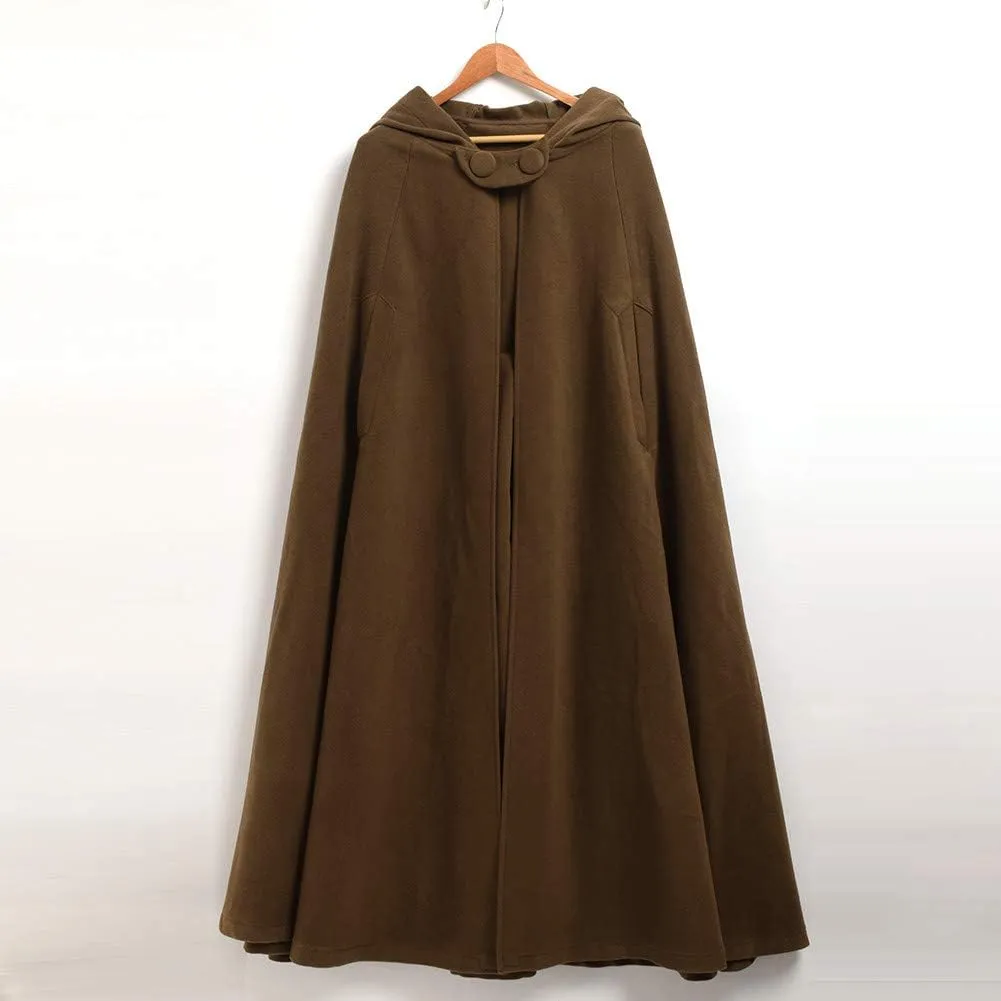 GRACEART Women's Hood Woolen Cape Bridal Wedding Winter Cloak Plus Size Thick Coat