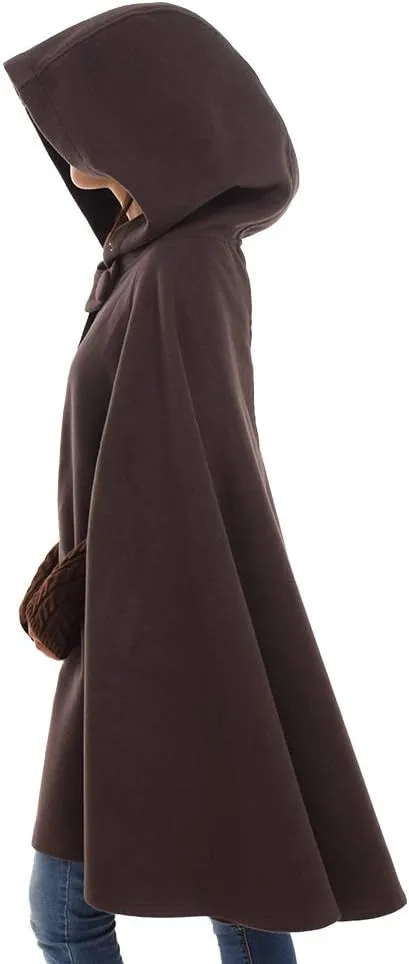 GRACEART Women's Hood Woolen Cape Bridal Wedding Winter Cloak Plus Size Thick Coat