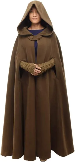 GRACEART Women's Hood Woolen Cape Bridal Wedding Winter Cloak Plus Size Thick Coat