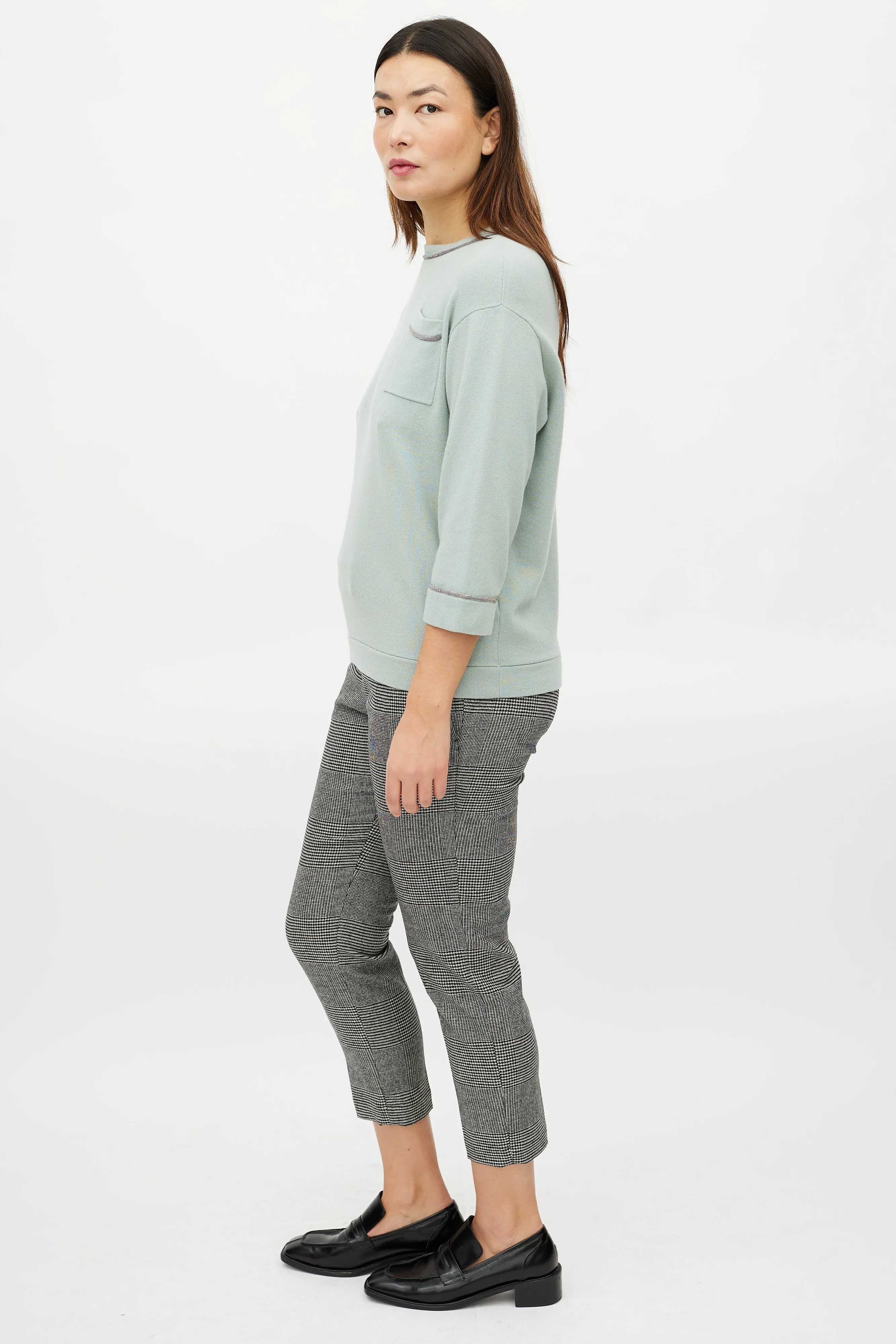 Green Monili Cashmere Knit Sweater