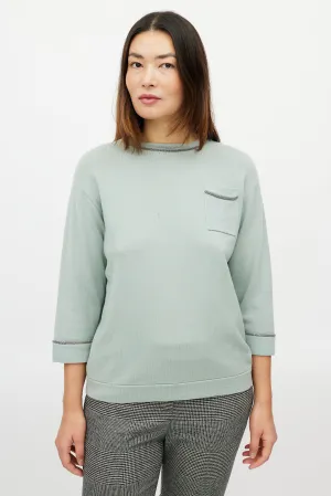 Green Monili Cashmere Knit Sweater