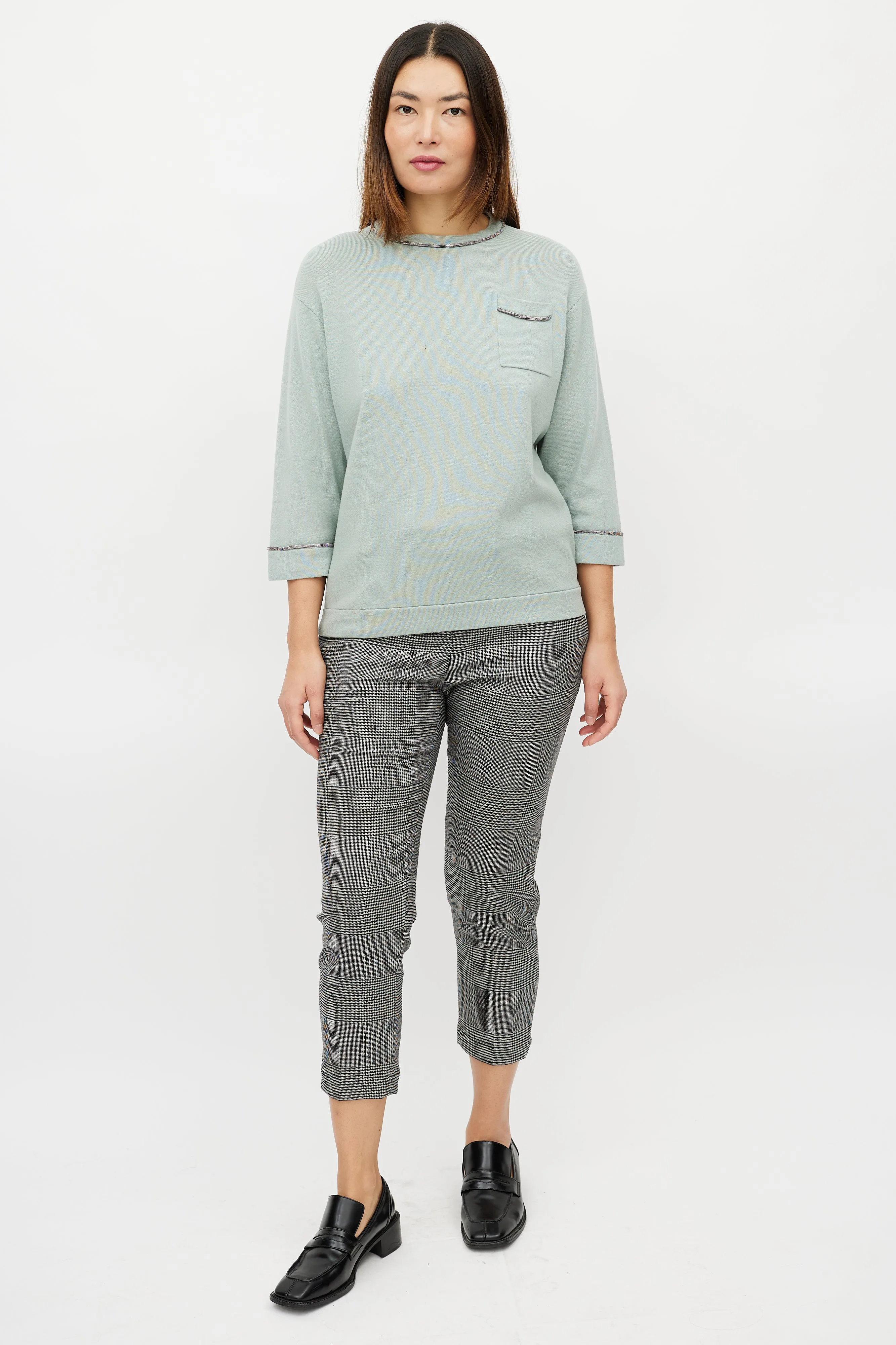 Green Monili Cashmere Knit Sweater