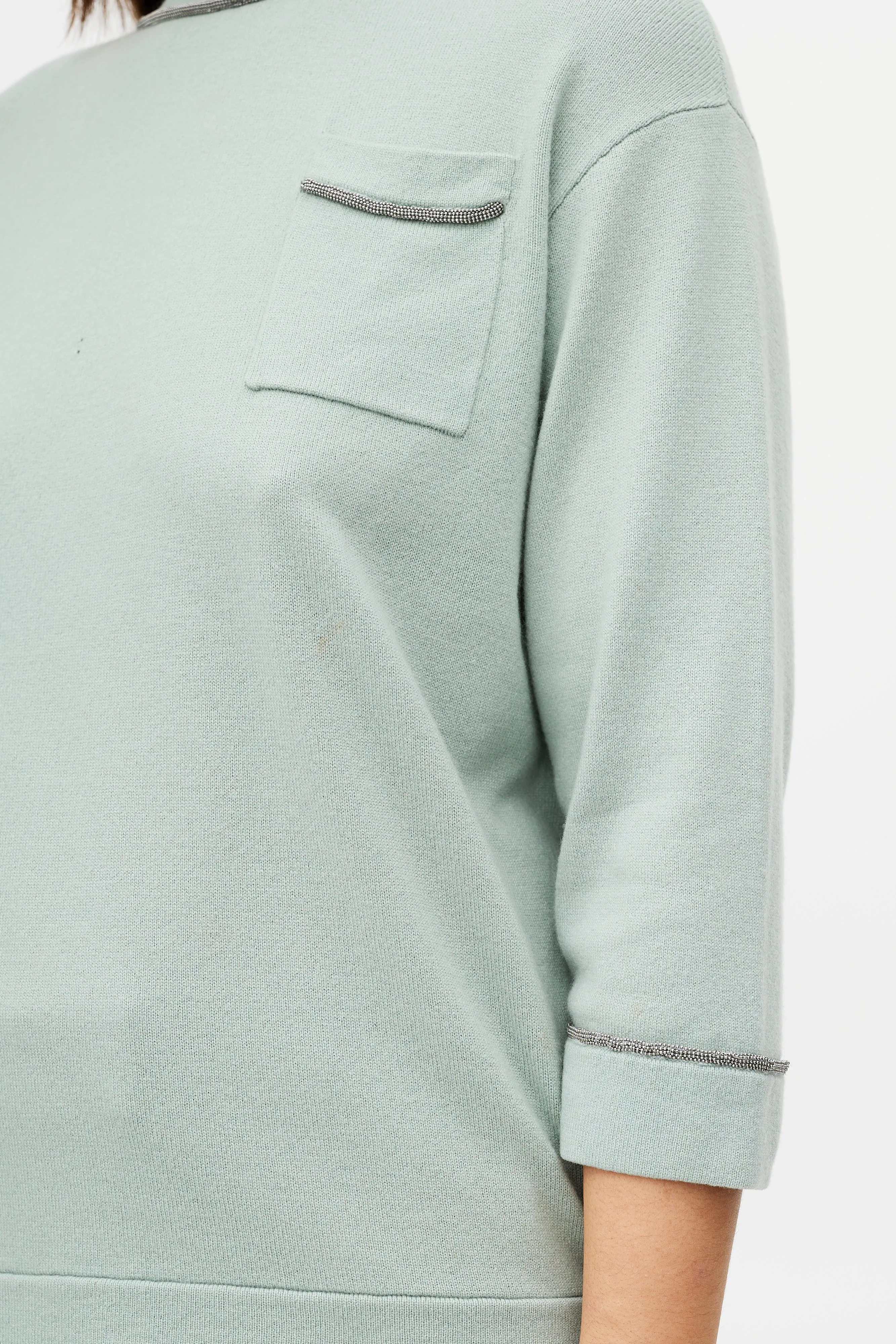 Green Monili Cashmere Knit Sweater