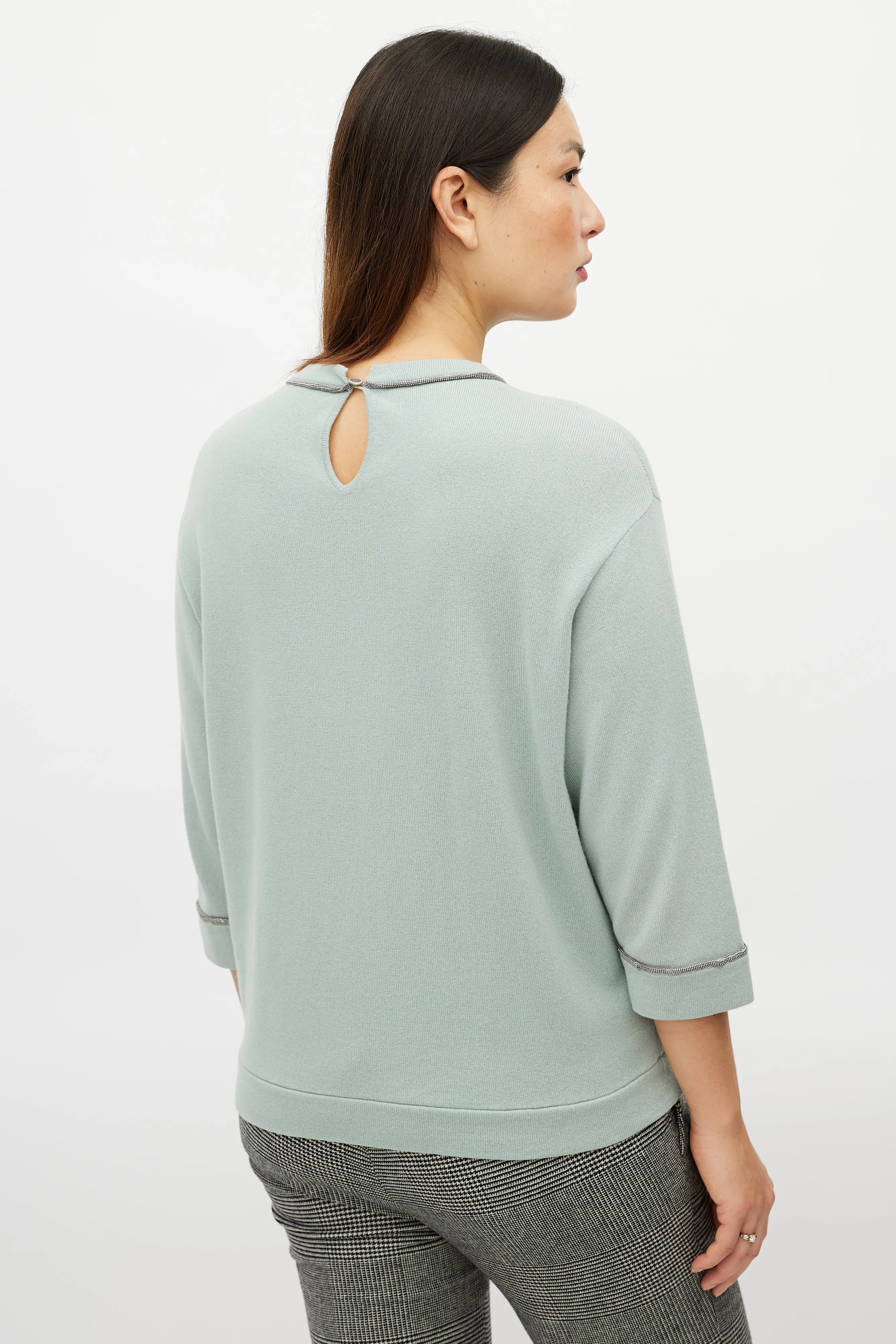 Green Monili Cashmere Knit Sweater