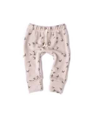 gusset pants CO - birds on mushroom