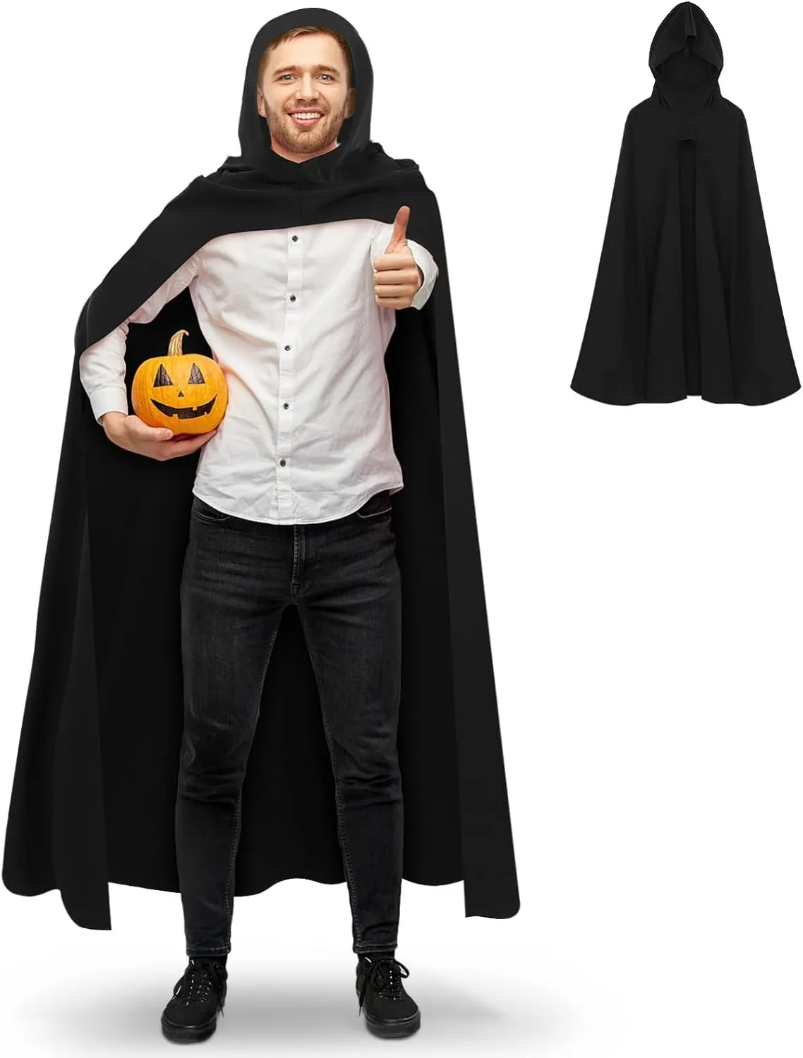 Halloween Cloak with Hood Black Halloween Cape Halloween Vampire Cloak Wizard Cloak Costume Witch Costume Vampire Cloak