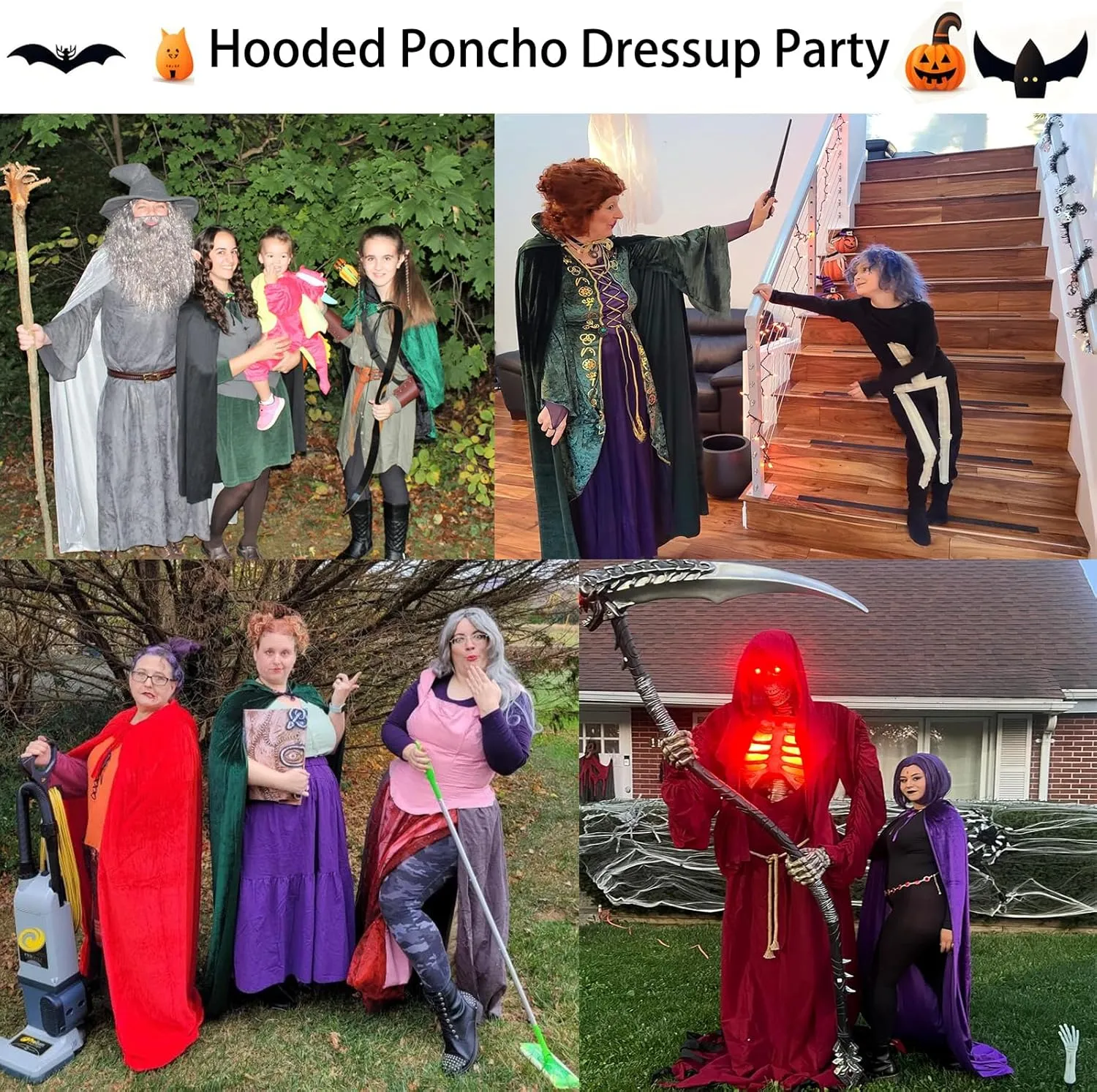 Halloween Hooded Cloak Long Hooded Cloak dult Christmas Halloween Cloak Costumes Hooded Cape Masquerade Dress Up