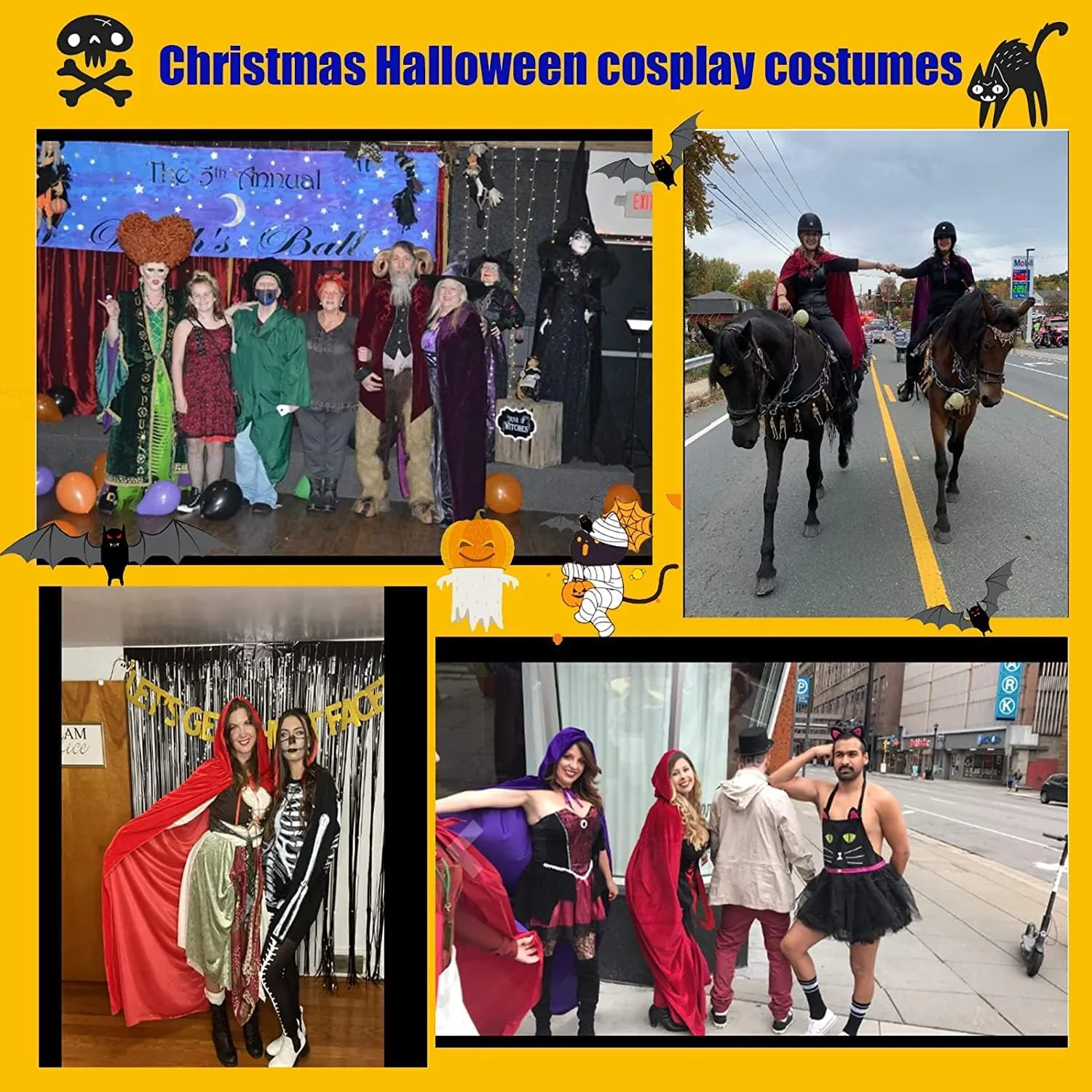 Halloween Hooded Cloak Long Hooded Cloak dult Christmas Halloween Cloak Costumes Hooded Cape Masquerade Dress Up