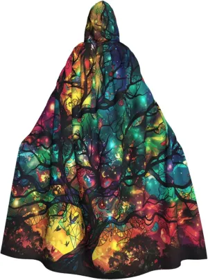 Halloween Hooded Cloaks Witch Robe Cloaks Hooded Robe Cloak for Adult Men Women Cosplay Costumes