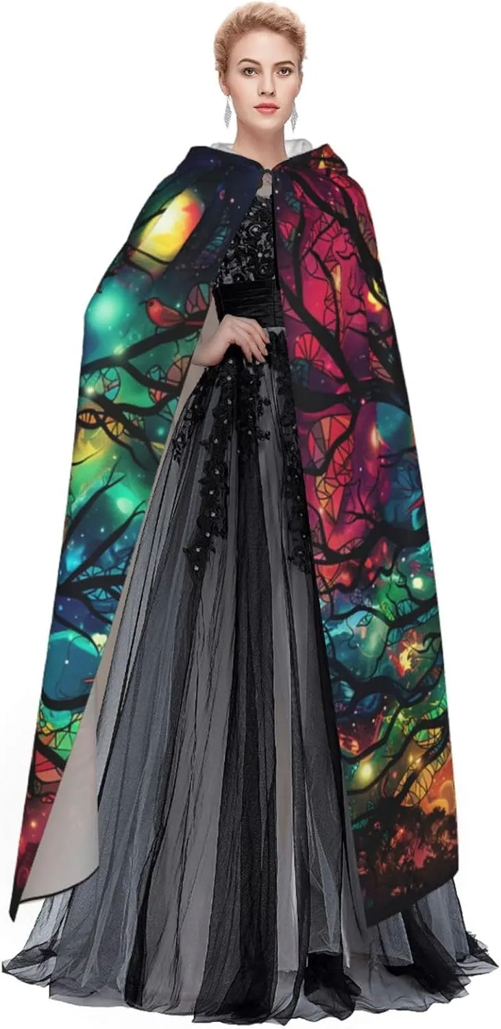 Halloween Hooded Cloaks Witch Robe Cloaks Hooded Robe Cloak for Adult Men Women Cosplay Costumes