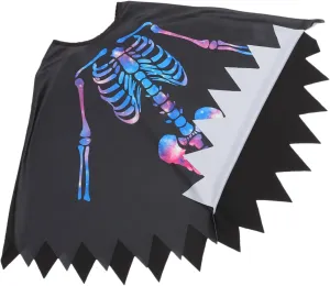 Halloween Skeleton Hooded Cloak Cape Decorative Masquerade Costume Prop for Parties Cosplay and Photo Shoots Unique Carnival Accessory for Spooky Celebrations