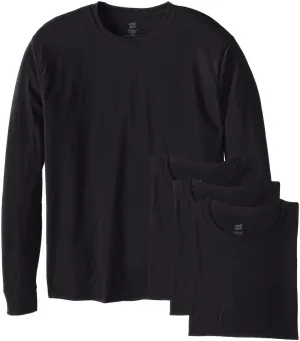 Hanes Essentials Men's Long Sleeve T-Shirt Pack, Men's Long Sleeve Tees, Crewneck Cotton T-Shirts, 4-Pack