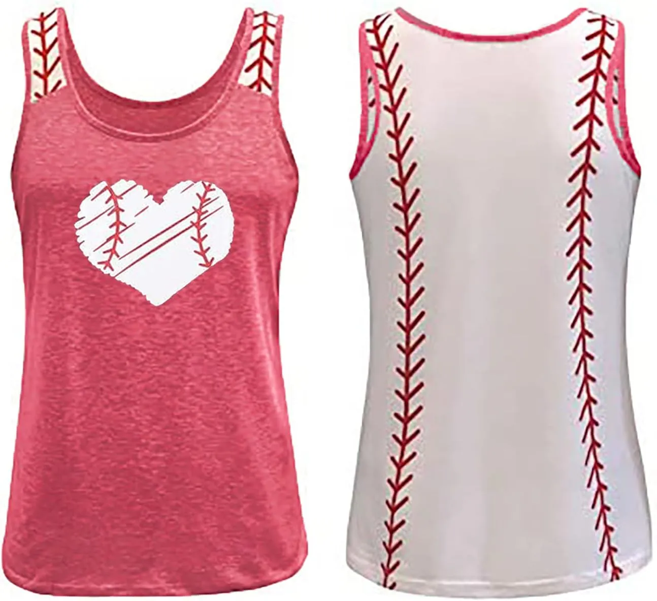 HEYO Baseball Mom Tank Tops Baseball Mama T Shirt Rub Some Dirt On It Letter Print Baseball Love Graphic Sleeveless Tee