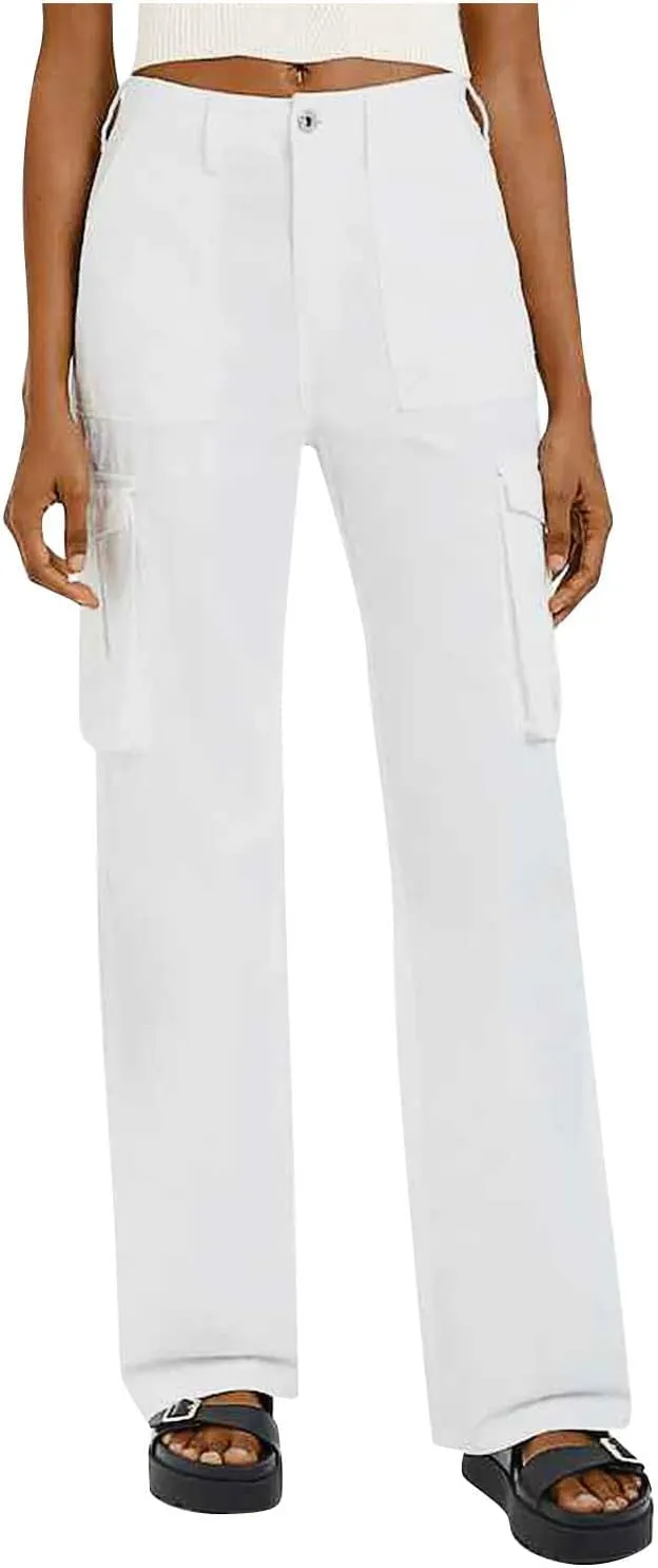 High Waisted Work Pants for Women Winter Cute Work Trousers with Pockets High Waisted Wide Leg