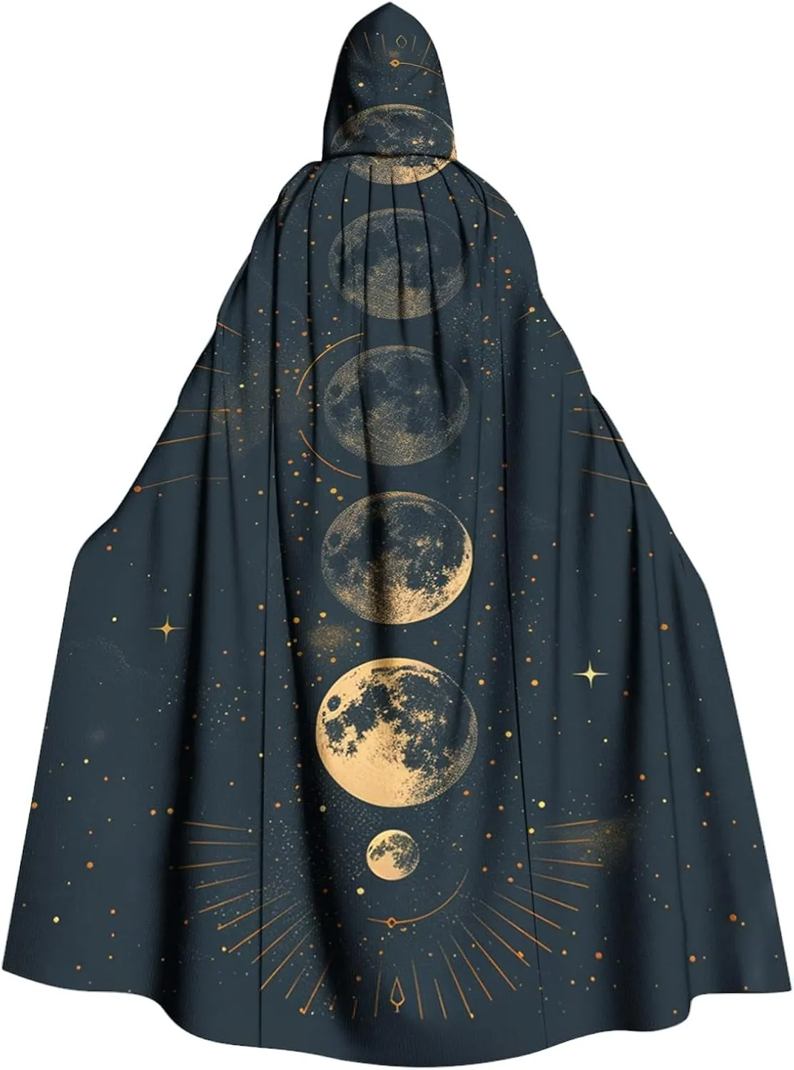 Hooded Cloak Cape with Hood Women Men Moon Butterfly Cape Wizard Witch Cloak Halloween Cosplay Costumes