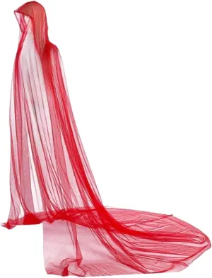 Hooded Cloak for Halloween And Weddings with Long Cape