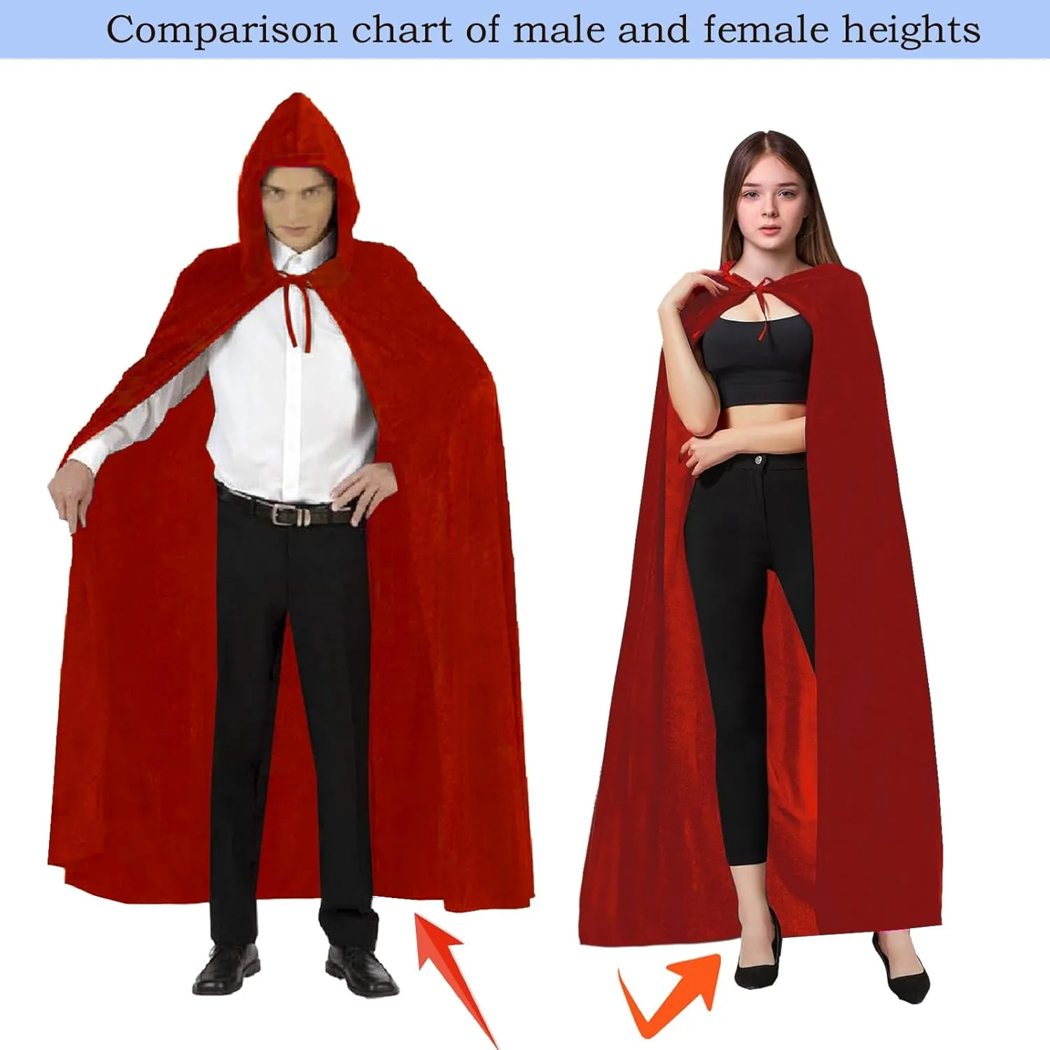 Hooded Cloak Long Velvet Cape for Christmas Halloween Cloak Costumes Hooded Cape Masquerade Dress Up