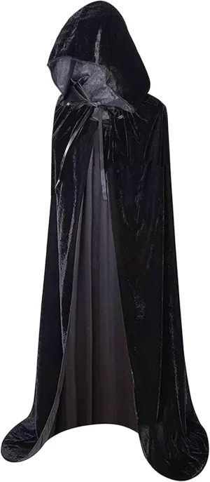 Hooded Cloak Long Velvet Cape for Christmas Halloween Cloak Costumes Hooded Cape Masquerade Dress Up