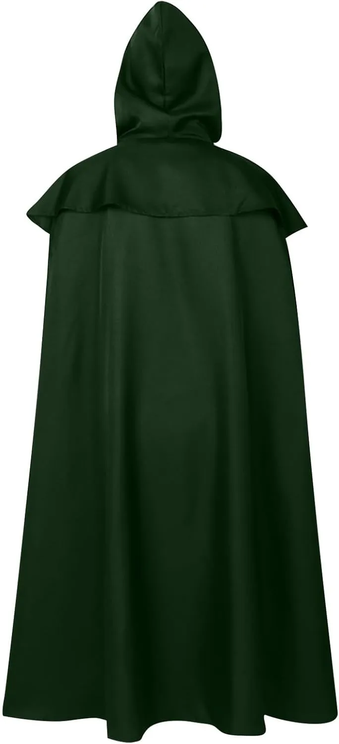 Hooded Robe Halloween Medieval Renaissance Cloaks Unisex Adult Monk Friar Priest Wizard Cloak Hooded Robe Cosplay Capes
