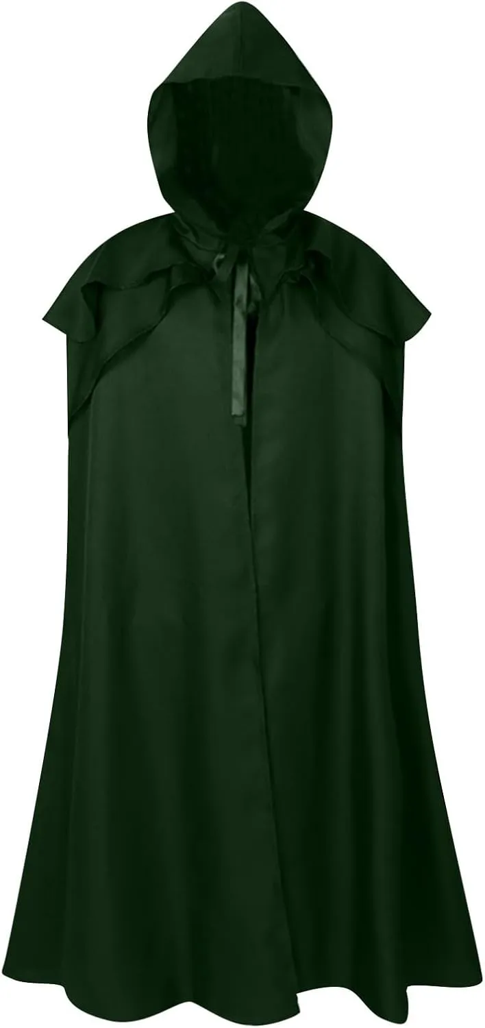 Hooded Robe Halloween Medieval Renaissance Cloaks Unisex Adult Monk Friar Priest Wizard Cloak Hooded Robe Cosplay Capes