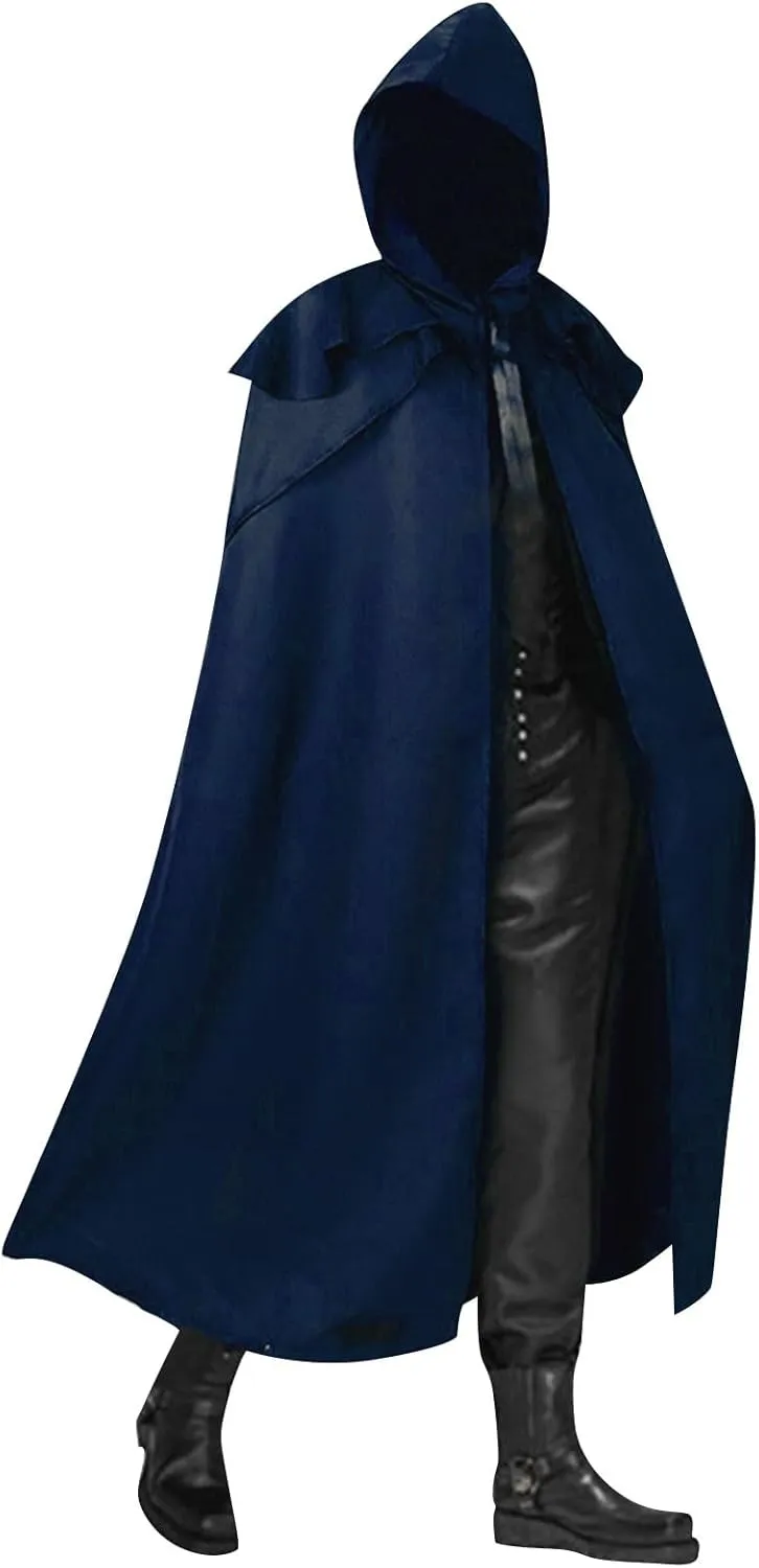 Hooded Robe Halloween Medieval Renaissance Cloaks Unisex Adult Monk Friar Priest Wizard Cloak Hooded Robe Cosplay Capes