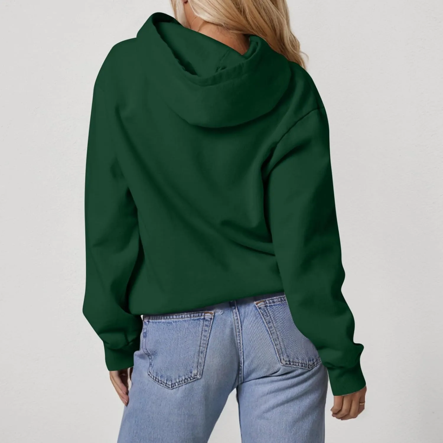 Hoodies for Women Oversized Plain Hooded Sweatshirt with Pocket Casual Fall Workout Gym Fleece Pullover Sweaters
