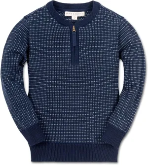 Hope & Henry Boys' Long Sleeve Henley Pullover Sweater