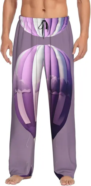 Hot Air Balloon Print Cozy Men'S Sleep Pants,Pajama Pants For Men,Lounge Pants Men,Soft Breathable Pj Pants
