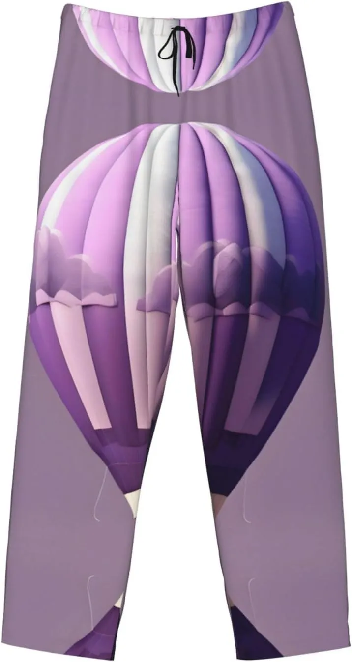 Hot Air Balloon Print Cozy Men'S Sleep Pants,Pajama Pants For Men,Lounge Pants Men,Soft Breathable Pj Pants