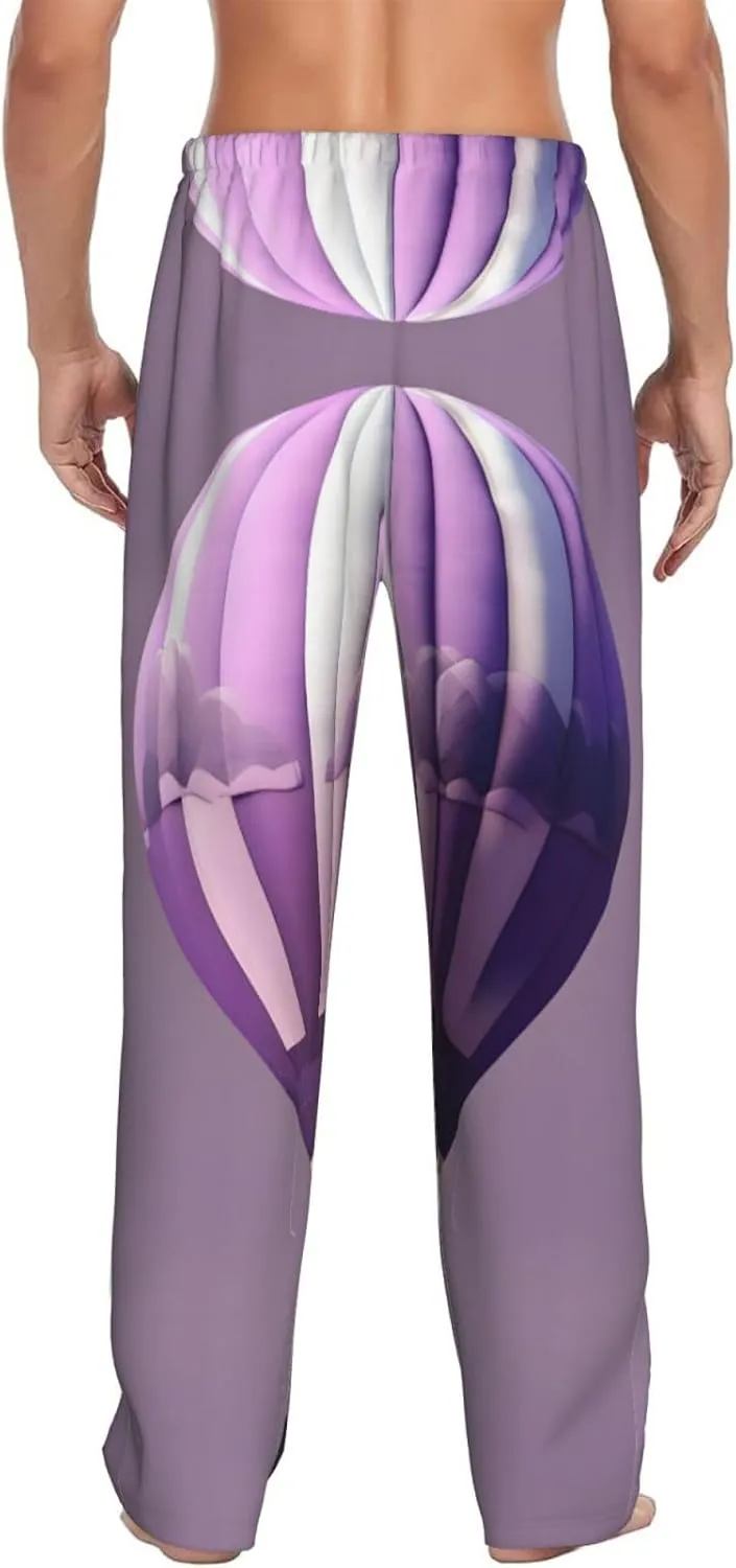 Hot Air Balloon Print Cozy Men'S Sleep Pants,Pajama Pants For Men,Lounge Pants Men,Soft Breathable Pj Pants